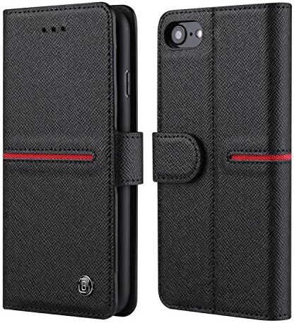 iPhone 8 Plus Wallet Case Leather -- Bidafun Genuine Leather Handmade Flip Case For iPhone X with Magnetic Closure
