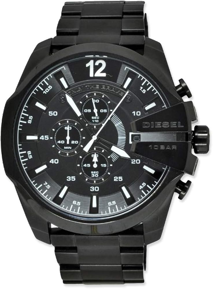 Diesel Men's Mega Chief Quartz Stainless Steel Chronograph Watch, Color Black