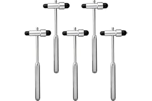 Novamedic Pack of 5 Dual Mallet-Type Neurological Reflex Hammer for Eliciting Muscle Stretch Reflexes, Cutaneous and Superficial Responses, Includes a Built-in-Brush, 7.5”