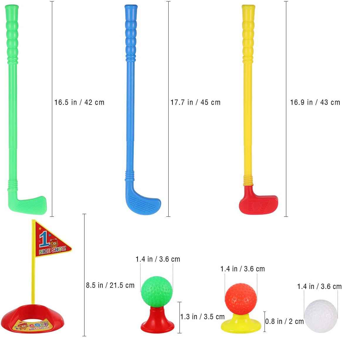 LIOOBO Golf Clubs Set Toy Golf Kit Suits Sport Playing Toys for Kids Boys Girls Indoor Outdoor Christmas Birthday Gift: Sports & Outdoors