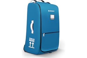 REMEIT Stroller Bag for Airplane, Stroller Travel Bag Compatible with UPPAbaby Vista, Vista V2, Cruz V2, Rolling Wheel Bag with Storage Pocket, Multiple Handles, Luggage Tag for Flight Travel, Blue