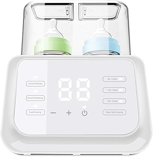 (Aktualisierungen 2020) Owlpow Flaschenwärmer Baby, Multifunktional Sterilisator für Babyflaschen, Babykostwärmer und Warmhaltung mit LCD Bildschirm, Weiß