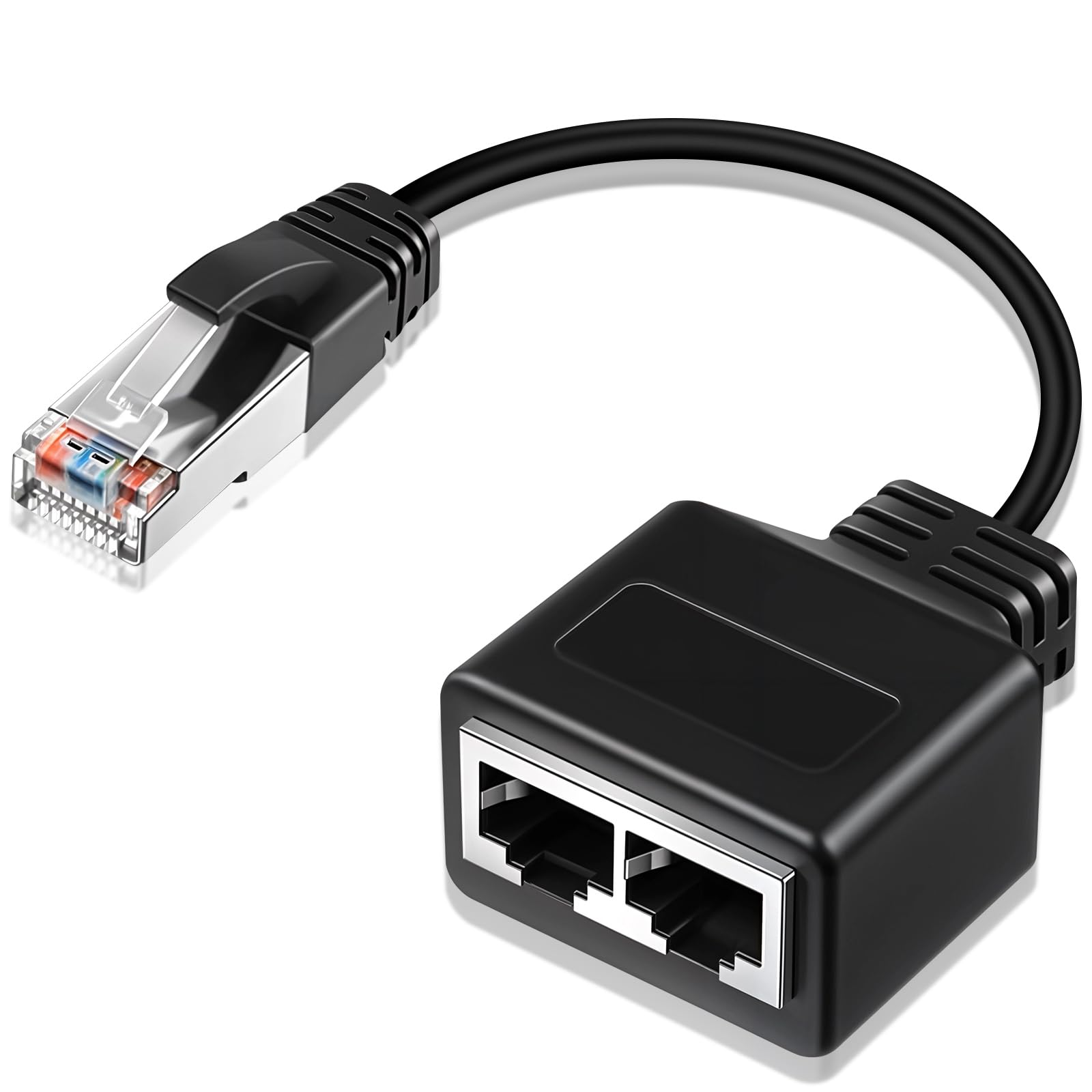 RJ45 Ethernet Splitter 1 to 2 High Speed Network Adapter Male to Dual Female Internet Connector LAN Socket Switch for Two Computers Access Ethernet