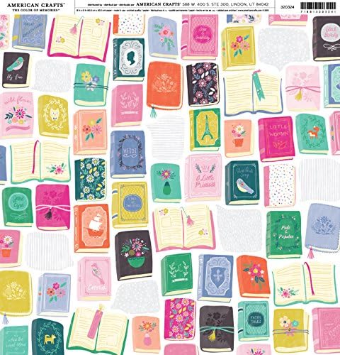 American Crafts Pink Paislee Everyday Cardstock 12 x 12 Oh My Heart Paper 15