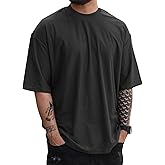 YawYews Mens Fashion Short Sleeve Tshirts Workout Oversize Pullover Solid Color Casual Tees