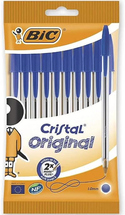 BIC Cristal Original Ballpoint Pens Blue 1.0mm Pack of 8