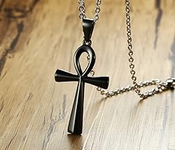HUANIAN Men's Stainless Steel Coptic Anka Cross
