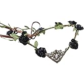 MOSTORY Fairy Flower Crown for Women, Floral Elf Circlet with Vine for Renaissance Accessories Halloween Cosplay
