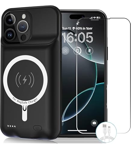 Amazon.com: Battery Case for iPhone 16 Pro, 10000mAh Battery