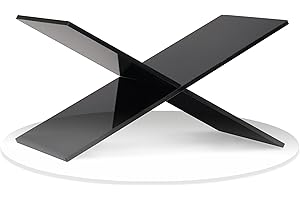 LIZ QNNALY Large Clear Acrylic Book Stand - Perfect for Displaying Open Books on Your Coffee Table - Ideal for Bibles, Cookbooks, Guestbooks, Magazines, Each with a Lucite Paperweight (Black)