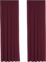 H.Versailtex Blackout Curtains 66x90 Two Panels with Tiebacks Burgundy Thermal