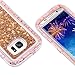 WOLLONY Galaxy S7 Edge Case, 360 Full Body Shockproof Liquid Glitter Quicksand Bling Case Heavy Duty Phone Bumper Soft Non-Slip Clear Rubber Protective Cover for Samsung Galaxy S7 Edge (Rose Gold)