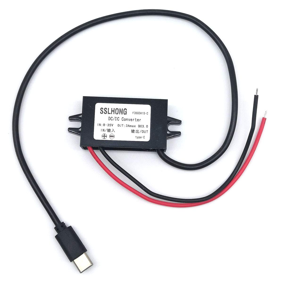 SSLHONG QC3.0 USB C DC DC Converter Buck Module 8-35V 12V/24V to 5V 3A 9V 2A 12V 1.5A Type C USB Output Step Down Voltage Regulator Charger