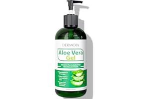 DERMOIA 100% Aloe Vera Gel for Sunburn Relief - After Sun Care with Pure Aloe Vera Gel - Organic Aloe Vera for Face & Body - Moisturizing & Hydrating Aloe Gel for Psoriasis & Eczema Relief in USA - 16oz