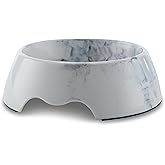 Marble Print Melamine Dog and Cat Food and Water Bowl, Non Skid Base, Anti-Slip Pet Feeder Bowls (5.4 Ounce, 13.5 Ounce,27 Ounce)