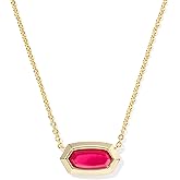Kendra Scott Elisa Bezel Short Pendant Necklace, Fashion Jewelry for Women