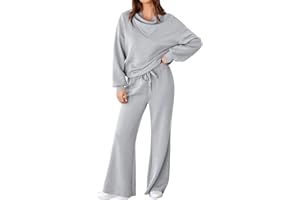 Aleumdr Women's 2 Piece Outfits Lounge Set Mock Neck Long Sleeve Sweatshirt With Wide Leg Pants Sweatsuit Fall 2025