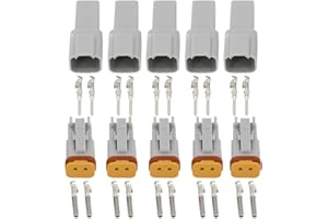 CNLW 5 Sets DJ3021Y-1.6-11/21 Connector 2 Pin DT04-2P/DT06-2S Automobile Waterproof Wire Electrical Connector Plug 22-16AWG