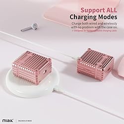 Miak Airpods case with Keychain Compatible with