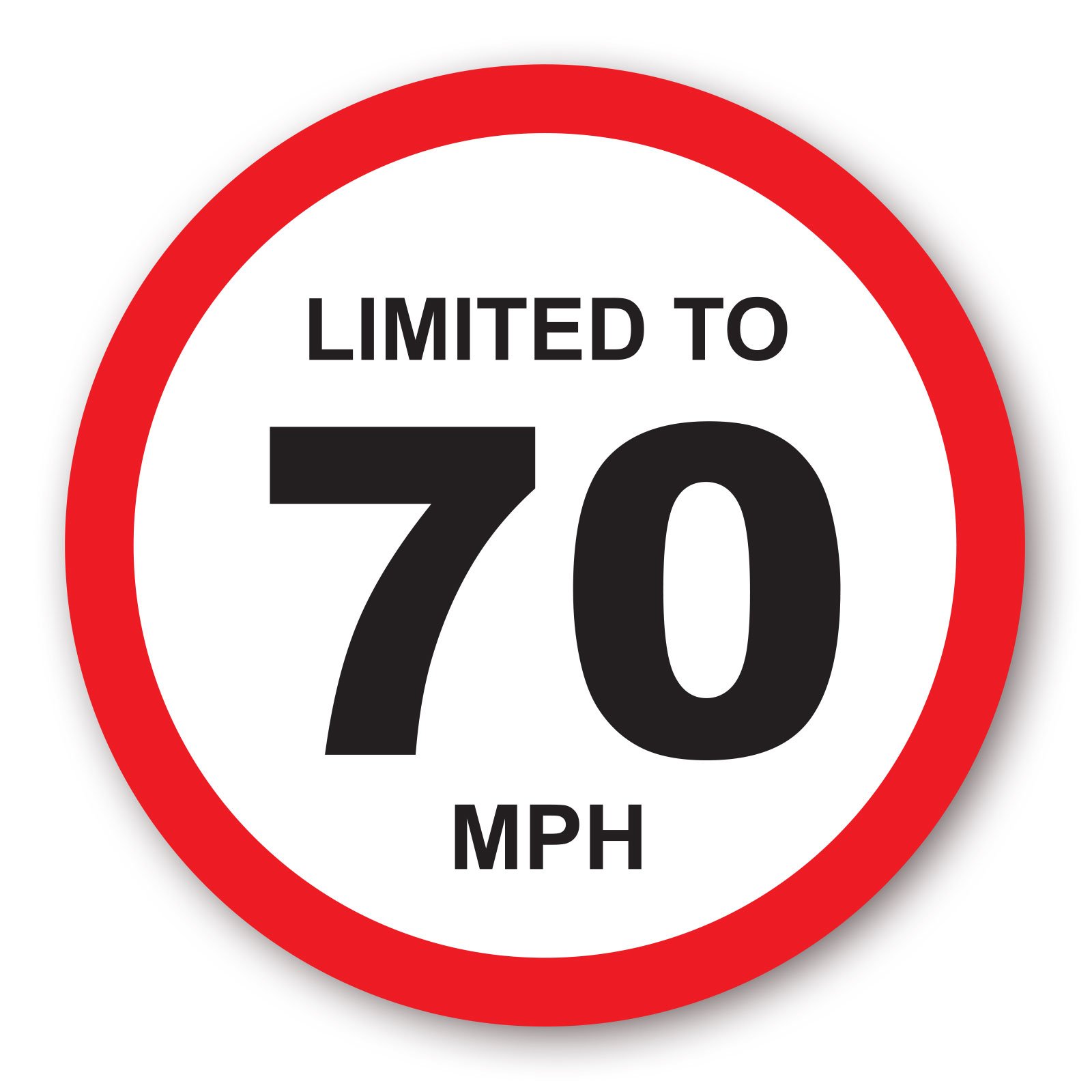 Signs247 LIMITED TO 70 MPH Vehicle Speed Restriction Printed Vinyl Car Van Sticker 80mm