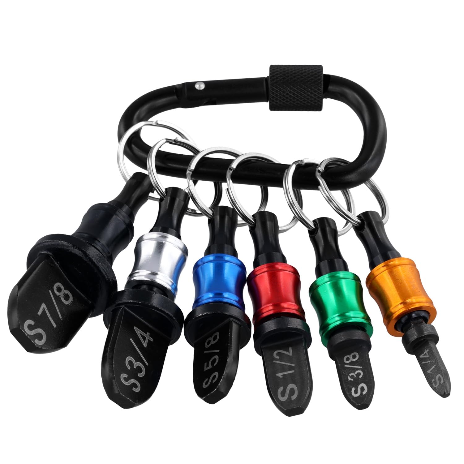 HVAC Swaging Tool Set, Air Conditioner Flaring Tool HVAC Swage Tool Repairing Kit Boring Drill Copper Tube Expender with Keychain & Carabiner & 7/8'', 3/4'', 5/8'', 1/2'', 3/8'', 1/4'' Bits