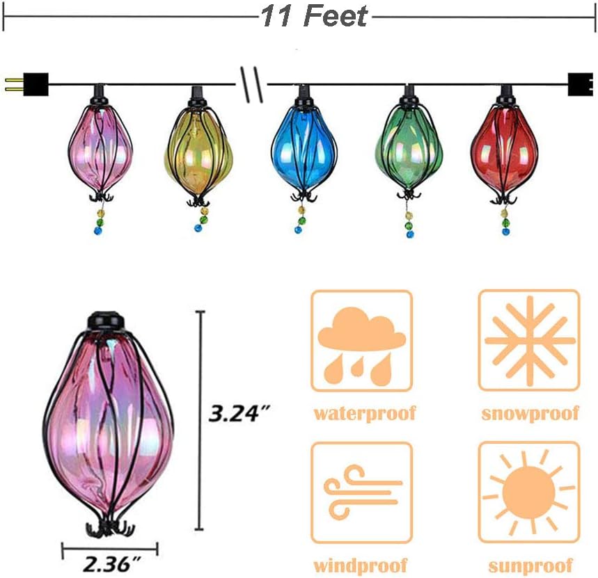 Vigdur Multicolor Fairy String Lights with 10 Bulbs Connectable Waterproof Decorative Indoor String Lights for Christmas Party Birthday Wedding Festival Bedroom Outdoor Patio: Home & Kitchen