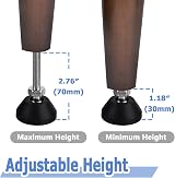 Mesee M8 Swivel Leg Levelers 6pk Nylon Anti-slip Adjustable Glide Feet for view 4