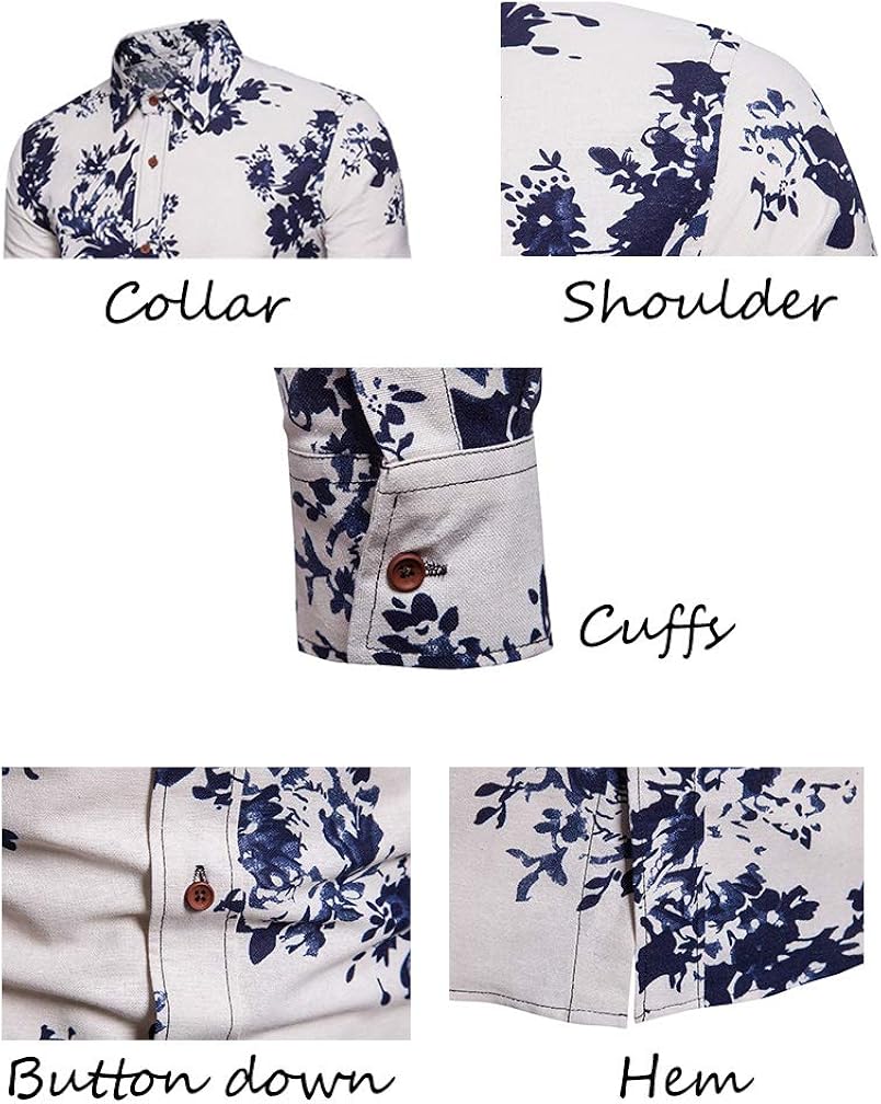Lavnis Men's 2 Piece Tracksuit Floral Shirt and Pants Suits Button Down Hawaiian Outfitts at  Men’s Clothing store