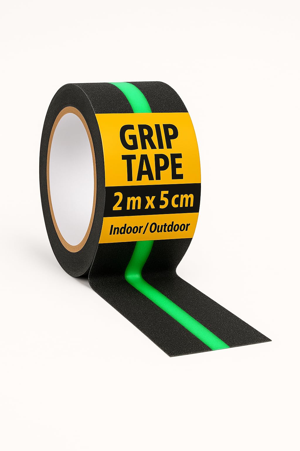 notlok Safety Work - Non-Slip Tape [2 m x 5 cm ] Black with Fluorescent Stripes - Noctilucent | Grip Tape for Indoor and Outdoor Use | Grip Tape, Non-Slip Strips