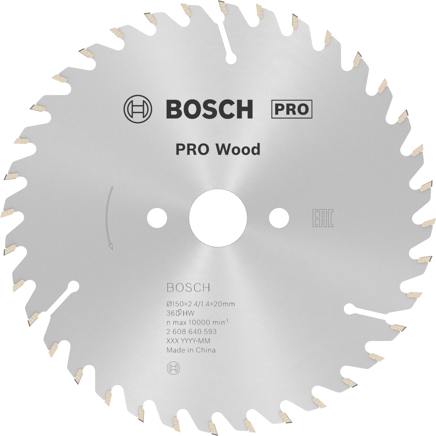 Bosch 1x PRO Wood Circular Saw Blade for Corded Hand-Held Circular Saws (for Softwood, Hardwood, Ø mm, Professional Accessory Hand-Held Circular Saw)