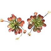 Gcrdplat 2pcs Artificial Succulent Plants, Realistic Fake Succulents, Fake Plants for Garden Arrangement Decor, Red