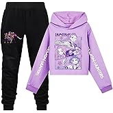 Demon Hunters Girls Cartoon Hoodie Set Kids Hooded&Pant Pullover Sweatshirt Casual Long Sleeve Suit for 3-15 Years