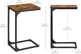 VASAGLE Side Table C-Shaped End Table 30x40 cm Rustic Brown Black LET350B01 view 7