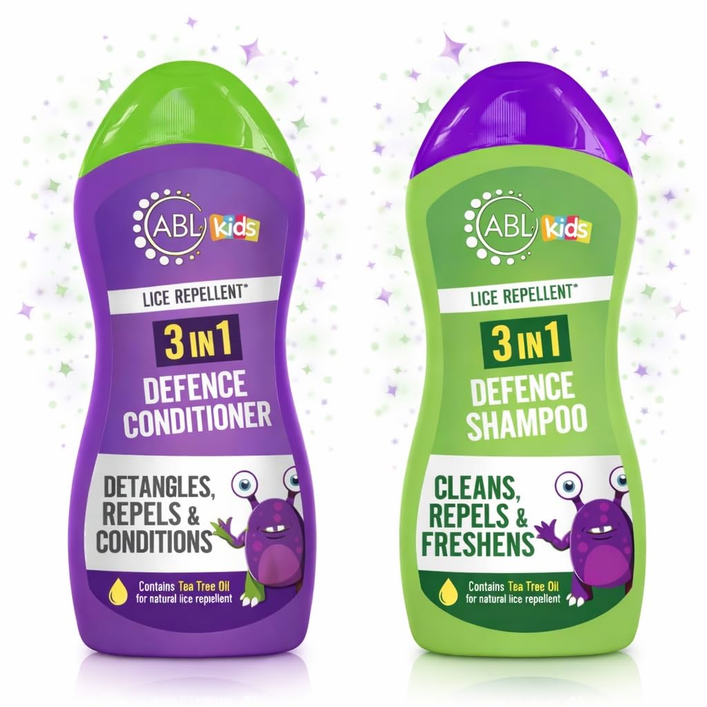 3 in 1 Head Lice Repellent Kids Shampoo & Conditioner | Head Lice Repellent Defence Treatment | Contains Tea Tree for a Natural Repellent