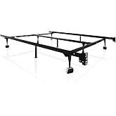 MALOUF Heavy Duty 9-Leg Adjustable Metal Bed Frame with Center Support and Rug Rollers - UNIVERSAL (King, Cal King, Queen, Full, Twin XL, Twin), Standard 7.5&rdquo; Clearance