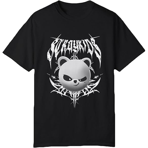FLYSELF T-Shirt Stray Kids Unisex Con Cappuccio E Manica Corta - Morbida E Traspirante Per Fan (Bang Chan, Felix, Hyunjin...)