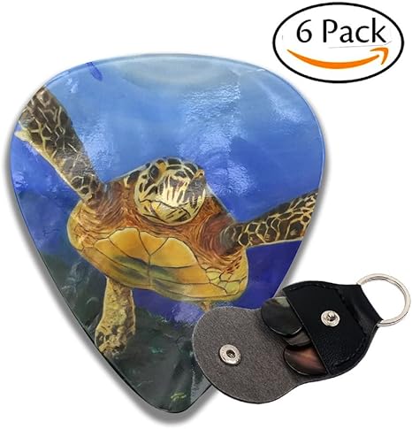 Amazon Co Jp Janeither Celluloid ギターピック キュート ウミガメイラスト クール スタイリッシュ ギター アクセサリー アコースティック エレクトリック オリジナル バス ギター用 6個パック 46mm ブラック Janeither Guita ホーム キッチン