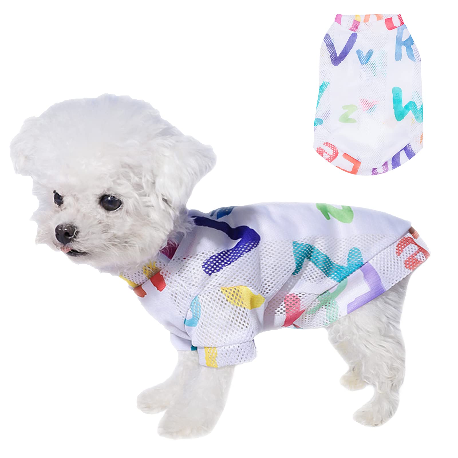 Pet Summer Shirts Dog Puppy Mesh Basic Vest Elasticity Tank Top Cat Cooling Clothes for Small,Medium,Large Dog Cat (Small)