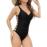 VECENEY One Piece Swimsuit for Women High Cut Swim Suit Sexy Bathing Suit Tummy Control Monokini Cutout Swimwear