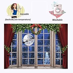 OFILA 8x6ft Christmas Window Backdrop for