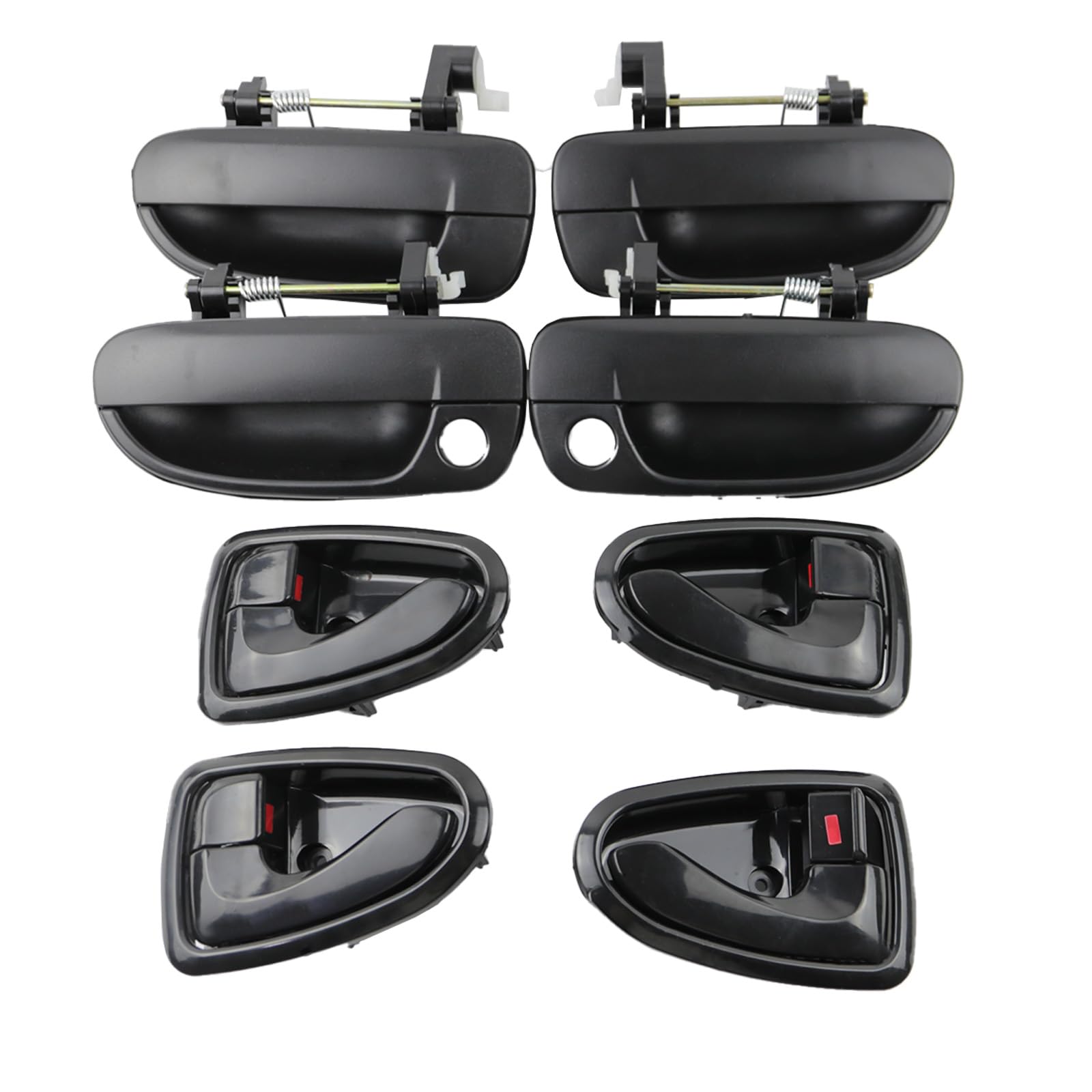 Photo 1 of 8PCS Exterior Interior Door Handles Compatible with 2000 20001 20002 20003 2004 2005 Hyundai Accent, Dodge Verna Front Rear Driver & Passenger #OE 8265025000 8262025000 Textured Black Handles