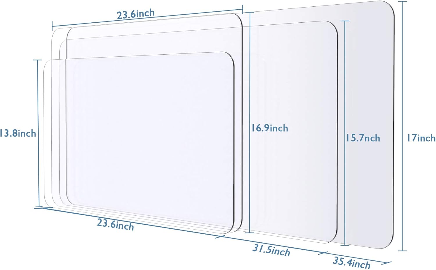 Clear Writing Desk Pad, Heat Resistant Waterproof PVC Round Edge Durable Desk Protect Mat, Anti-Static Writing Mat-31.5’’x15.7” Table Protector : Office Products