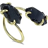 Raw Rose Quartz Ring, Natural Pink Carnelian Ring for Women, 14k Gold Plated Handmade Adjustable Healing Pink Stone Ring for Rose Quartz Jewelry