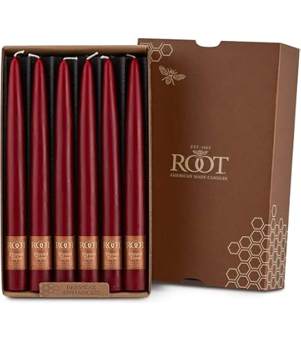 Root Candles Unscented Beeswax Blend Dinner Candles - 9-Inch, Williamsburg Blue, Set Of 4, Made In USA