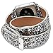 iiteeology Double Tour Christmas Shiny Glitter Power Leather Bling Luxury iWatch Band Wristwatch Bracelet Strap Belt (42mm 44mm Silver)