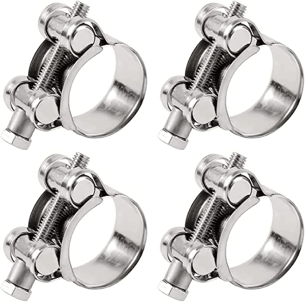 Hozzoo T-Bolt Hose Clamps 16-25mm 304 Stainless Steel Heavy Duty Pipe Tube