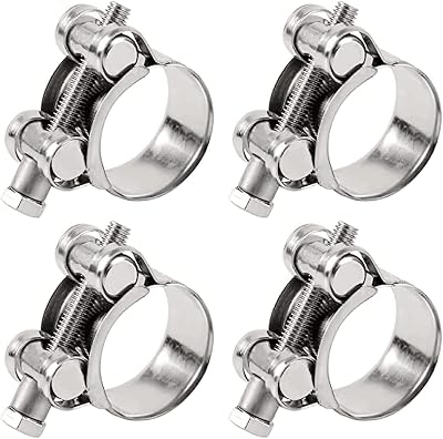 Hozzoo T-Bolt Hose Clamps 16-25mm 304 Stainless Steel Heavy Duty Pipe Tube