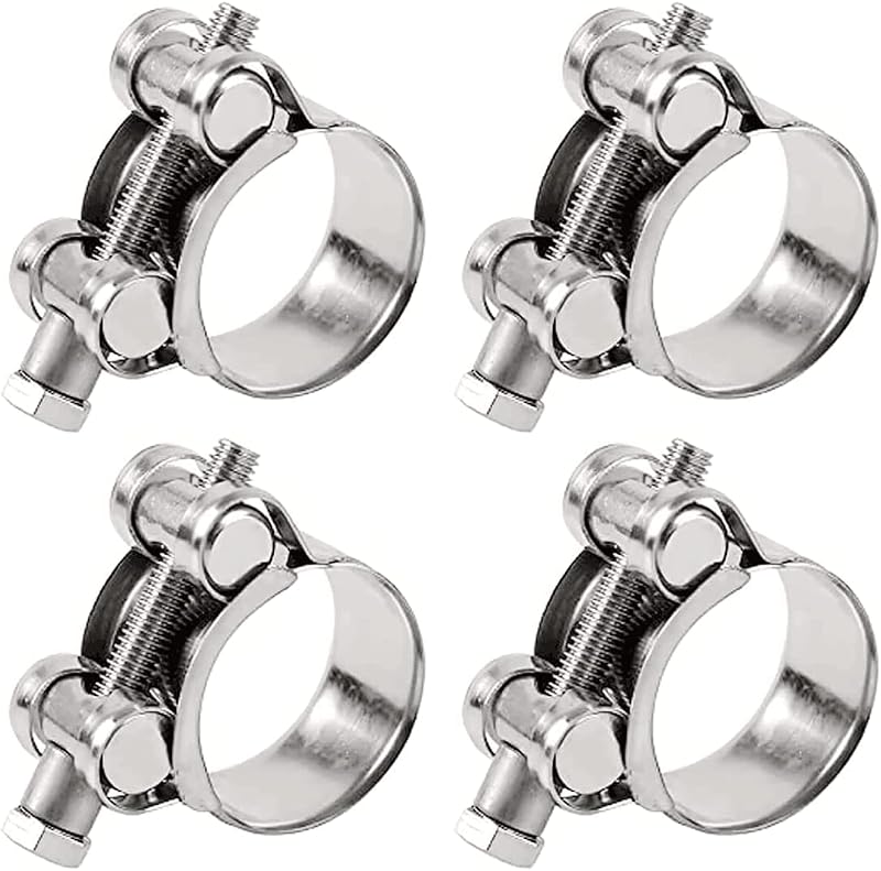 Hozzoo T-Bolt Hose Clamps 16-25mm 304 Stainless Steel Heavy Duty Pipe Tube