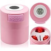 Pretty memory Eyelash Glue Storage Container with Thermometer | Lash Glue Holder Eyelash Extensions Adhesive Jar Stand Sealed Lash Extension Supplies, Pink
