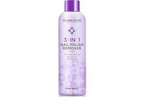 Glamonade Acetone Nail Polish Remover: Gel Nail Polish Remover - Professional Soak off Nail Glue Remover Natural Formula Grape Seed Oil for Acrylic Dip Powder Nail Supplies for Home Salon(8 Fl.Oz.)